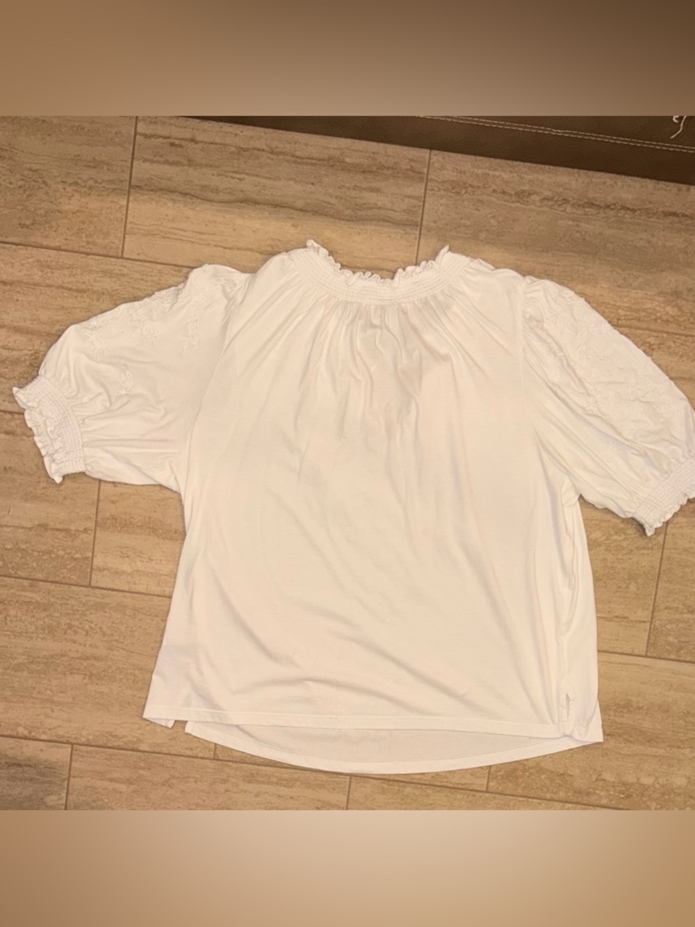 Lauren Ralph Lauren Embroidered Jersey Puff-Sleeve Top/ Blouse Women’s Size 2X - Picture 5 of 16